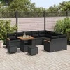 Sodo Sofų Rinkinys su pagalve 12 pcs Juoda Poli ratanas