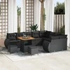 Sodo Sofų Rinkinys su pagalve 12 pcs Juoda Poli ratanas