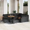 Sodo Sofų Rinkinys su pagalve 12 pcs Juoda