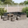 Sodo Sofų Rinkinys su pagalve 12 pcs Pilka Poli ratanas