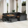 Sodo Sofų Rinkinys su pagalve 12 pcs Juoda