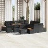 Sodo Sofų Rinkinys su pagalve 13 pcs Juoda Poli ratanas