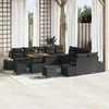 Sodo Sofų Rinkinys su pagalve 13 pcs Juoda Poli ratanas
