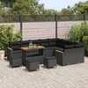 Sodo Sofų Rinkinys su pagalve 13 pcs Juoda Poli ratanas