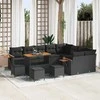 Sodo Sofų Rinkinys su pagalve 13 pcs Juoda