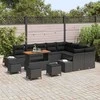 Sodo Sofų Rinkinys su pagalve 13 pcs Juoda Poli ratanas