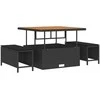 Sodo Sofų Rinkinys su pagalve 13 pcs Juoda