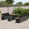 Sodo Sofų Rinkinys su pagalve 13 pcs Juoda poliratanas
