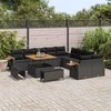 Sodo Sofų Rinkinys su pagalve 13 pcs Juoda