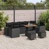 Sodo Sofų Rinkinys su pagalve 13 pcs Juoda poliratanas