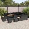 Sodo Sofų Rinkinys su pagalve 13 pcs Juoda Poli ratanas