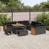 Sodo Sofų Rinkinys su pagalve 13 pcs Juoda