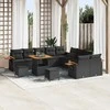 Sodo Sofų Rinkinys su pagalve 13 pcs Juoda