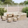 Sodo Sofų Rinkinys su pagalve 13 pcs Smėlio Poli ratanas