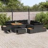 Sodo Sofų Rinkinys su pagalve 13 pcs Juoda Poli ratanas
