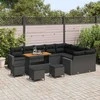 Sodo Sofų Rinkinys su pagalve 14 pcs Juoda poliratanas