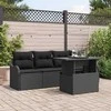 Sodo Sofų Rinkinys su pagalve 5 pcs Juoda Poli ratanas