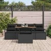 Sodo Sofų Rinkinys su pagalve 5 pcs Juoda