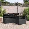 Sodo Sofų Rinkinys su pagalve 5 pcs Juoda