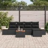 Sodo Sofų Rinkinys su pagalve 6 pcs Juoda Poliratanas