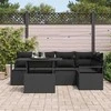 Sodo Sofų Rinkinys su pagalve 6 pcs Juoda poliratanas