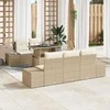Sodo Sofų Rinkinys su pagalve 6 pcs Bežinė ir kreminė