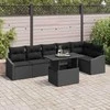 Sodo Sofų Rinkinys su pagalve 7 pcs Juoda poliratanas