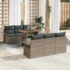 Sofa Sodo Sofų Rinkinys su pagalve 7 pcs Pilka