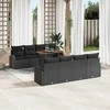 Sodo Sofų Rinkinys su pagalve 7 pcs Juoda