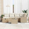 Sodo Sofų Rinkinys su pagalve 7 pcs smėlio ir kreminės spalvos