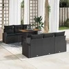 Sodo Sofų Rinkinys su pagalve 7 pcs Juoda