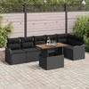 Sodo Sofų Rinkinys su pagalve 7 pcs Juoda