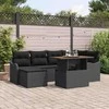 Sodo Sofų Rinkinys su pagalve 7 pcs Juoda