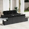 Sofa Sodo Sofų Rinkinys su pagalve 7 pcs Juoda poliratanas
