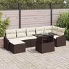 Sodo Sofų Rinkinys su pagalve 8 pcs Ruda ir grietinėlė