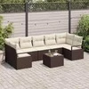 Sodo Sofų Rinkinys su pagalve 8 pcs Ruda ir grietinėlė