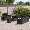 Sodo Sofų Rinkinys su pagalve 8 pcs Juoda