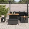 Sodo Sofų Rinkinys su pagalve 8 pcs Juoda