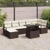 Sodo Sofų Rinkinys su pagalve 8 pcs Ruda ir kreminė
