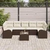 Sodo Sofų Rinkinys 8 pcs Ruda ir grietinėlė 289 x 124 x 69 cm