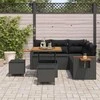 Sodo Sofų Rinkinys su pagalve 8 pcs Juoda