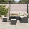 Sodo Sofų Rinkinys su pagalve 8 pcs Juoda Poli ratanas