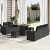 Sofa Sodo Sofų Rinkinys su pagalve 8 pcs Juoda Poli ratanas