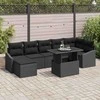 Sodo Sofų Rinkinys su pagalve 8 pcs Juoda poliratanas