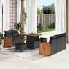 Sodo Sofų Rinkinys su pagalve 8 pcs Juoda