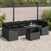 Sodo Sofų Rinkinys su pagalve 8 pcs Juoda poliratanas