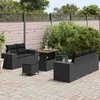 Sodo Sofų Rinkinys su pagalve 8 pcs Juoda Poli ratanas