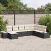 Sodo Sofų Rinkinys su pagalve 8 pcs Juoda Poli ratanas