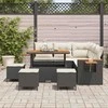 Sodo Sofų Rinkinys su pagalve 9 pcs Juoda ir kreminė
