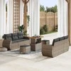 Sodo Sofų Rinkinys su pagalve 9 pcs Pilka poliratanas